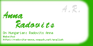 anna radovits business card